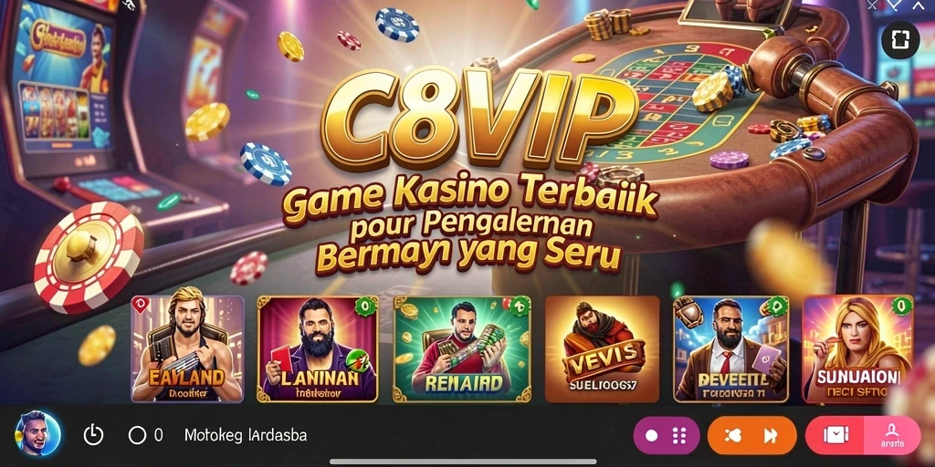 Screenshot utama C8VIP menampilkan gameplay seru kasino yang memikat.
