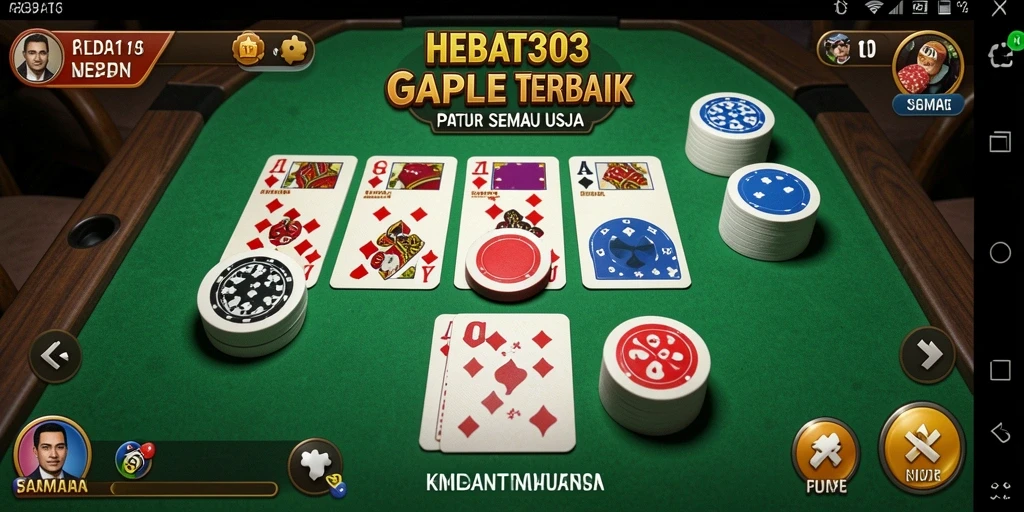 Tampilan gameplay seru HEBAT303 saat bermain Gaple dengan teman.