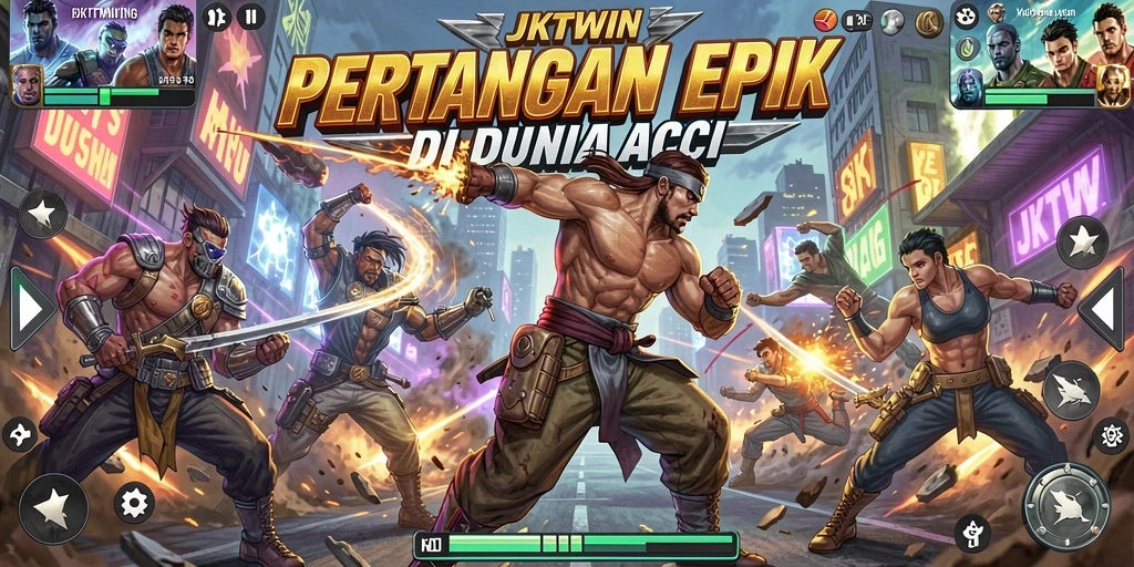 Screenshot JKTWIN menampilkan aksi mendebarkan dalam pertarungan.