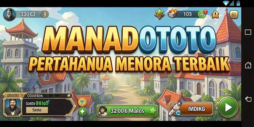 Tampilan gameplay seru MANADOTOTO dalam pertahanan menara.