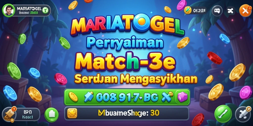 Tampilan gameplay MARIATOGEL dengan elemen Match-3 yang memikat.
