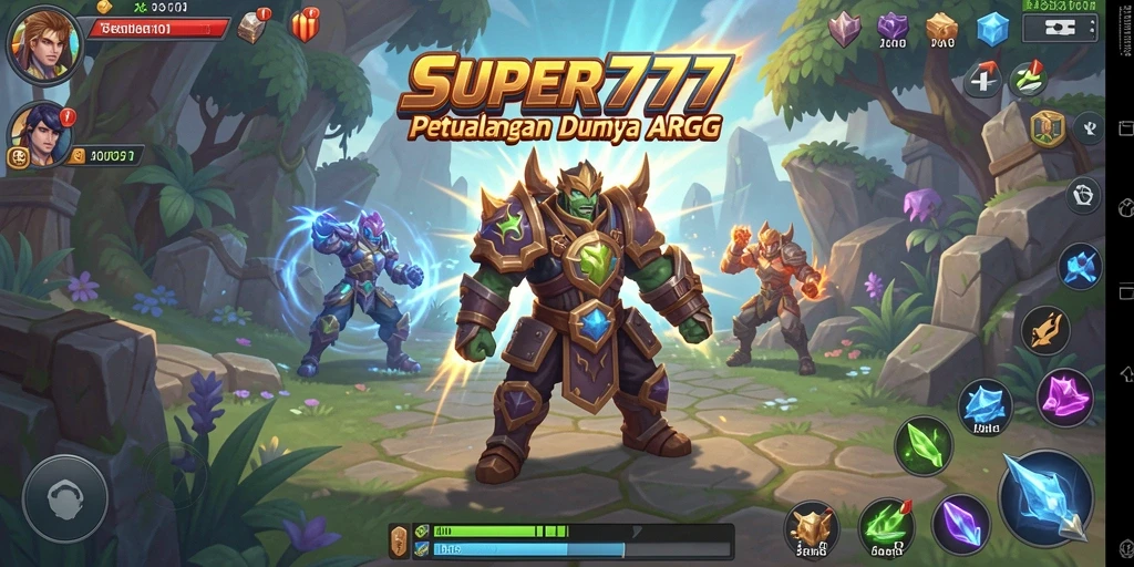 Tampilan gameplay SUPER777 menunjukkan aksi pertarungan yang mendebarkan.