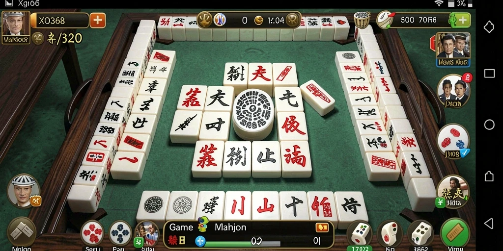 Tampilan gameplay menegangkan dari XO368 yang penuh strategi Mahjong.